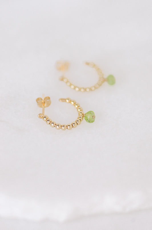 Peridot Huggie Earrings
