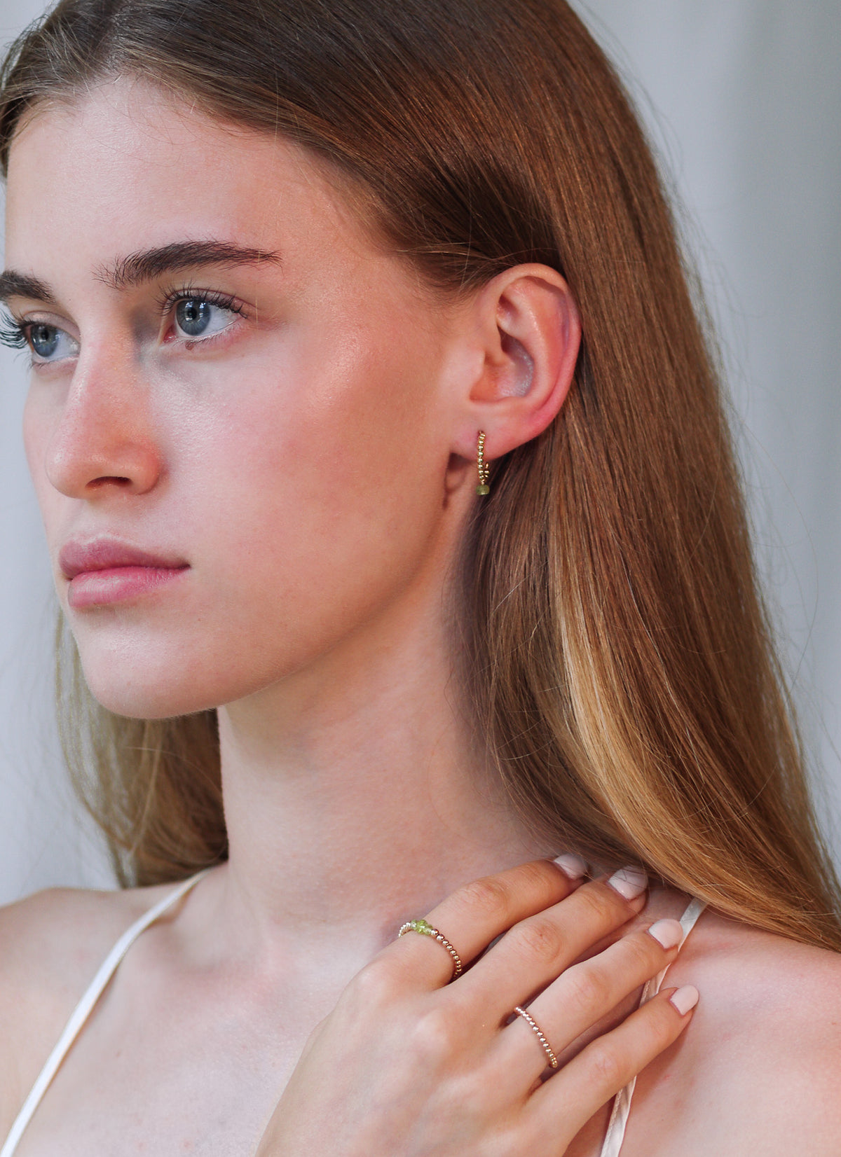 Peridot Huggie Earrings