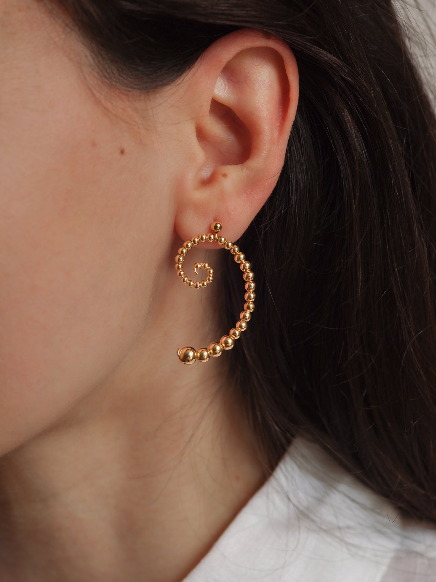 Beaded Spiral Earrings, Big