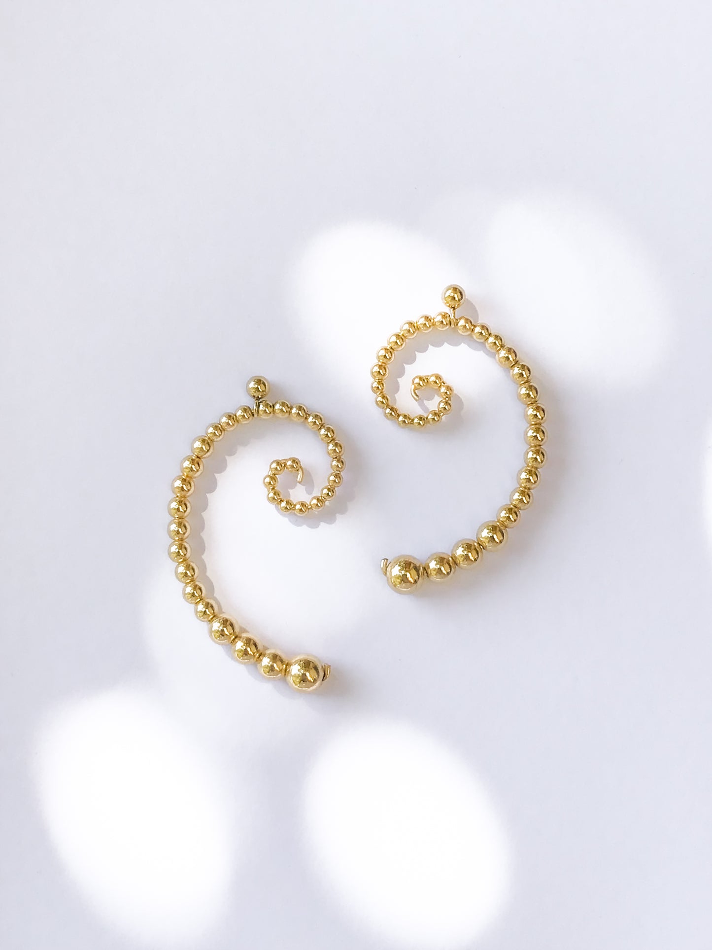 Beaded Spiral Earrings, Big