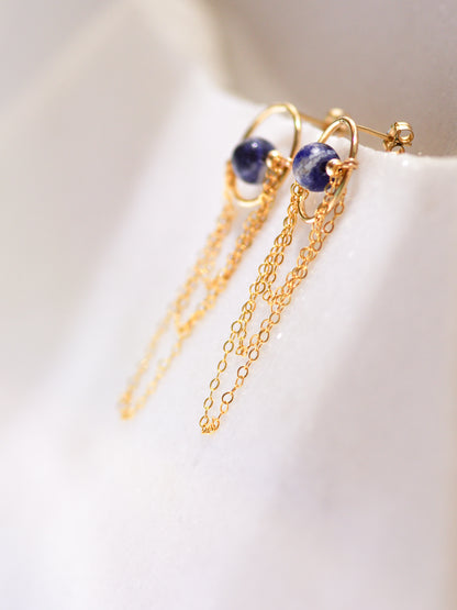 Long Sodalite Earrings