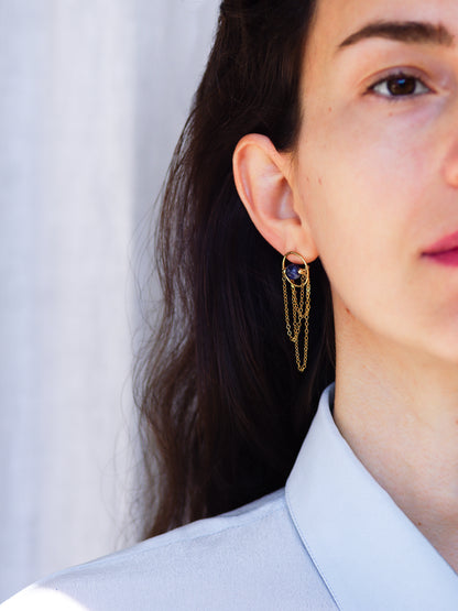 Long Sodalite Earrings