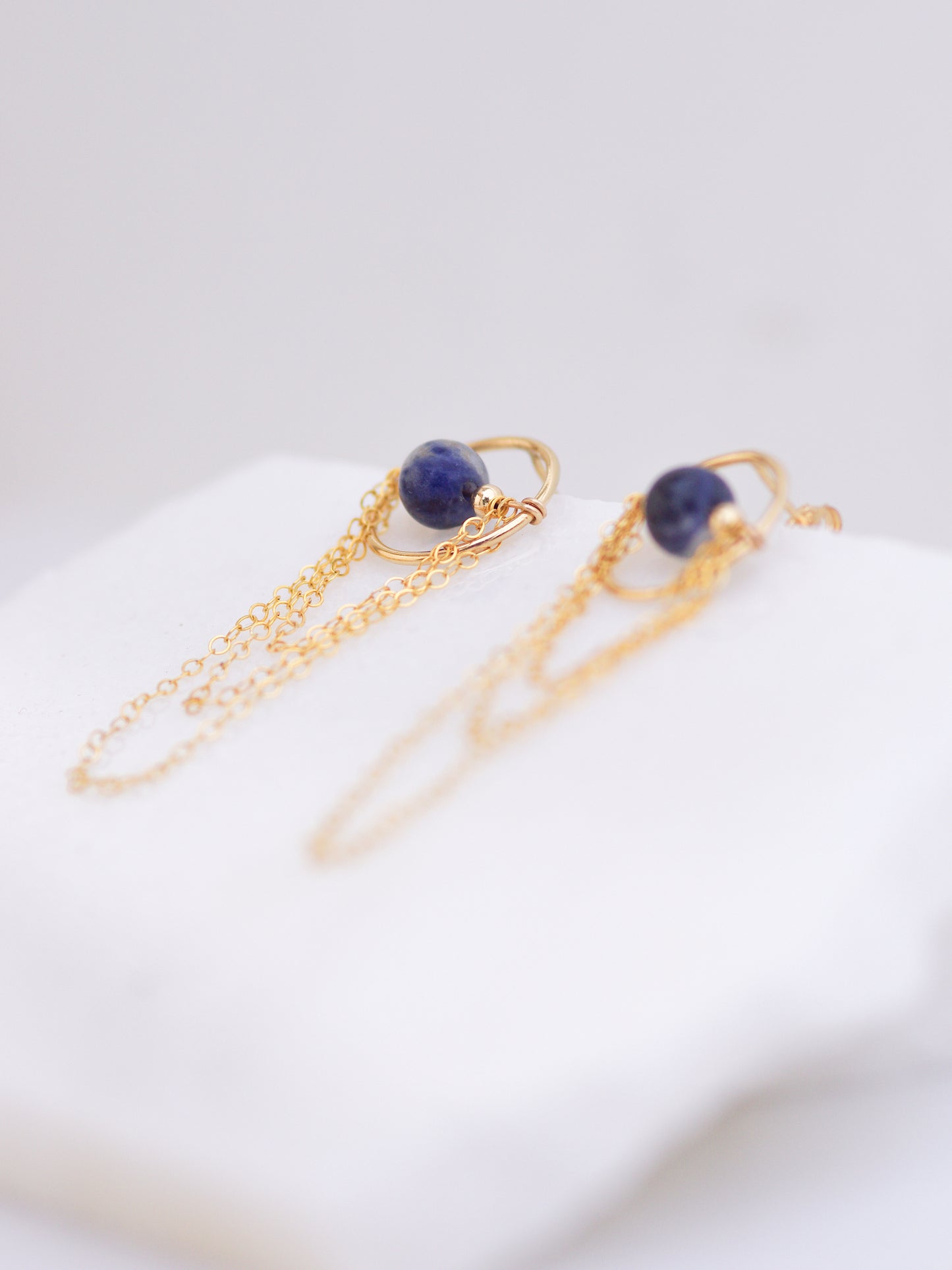 Long Sodalite Earrings