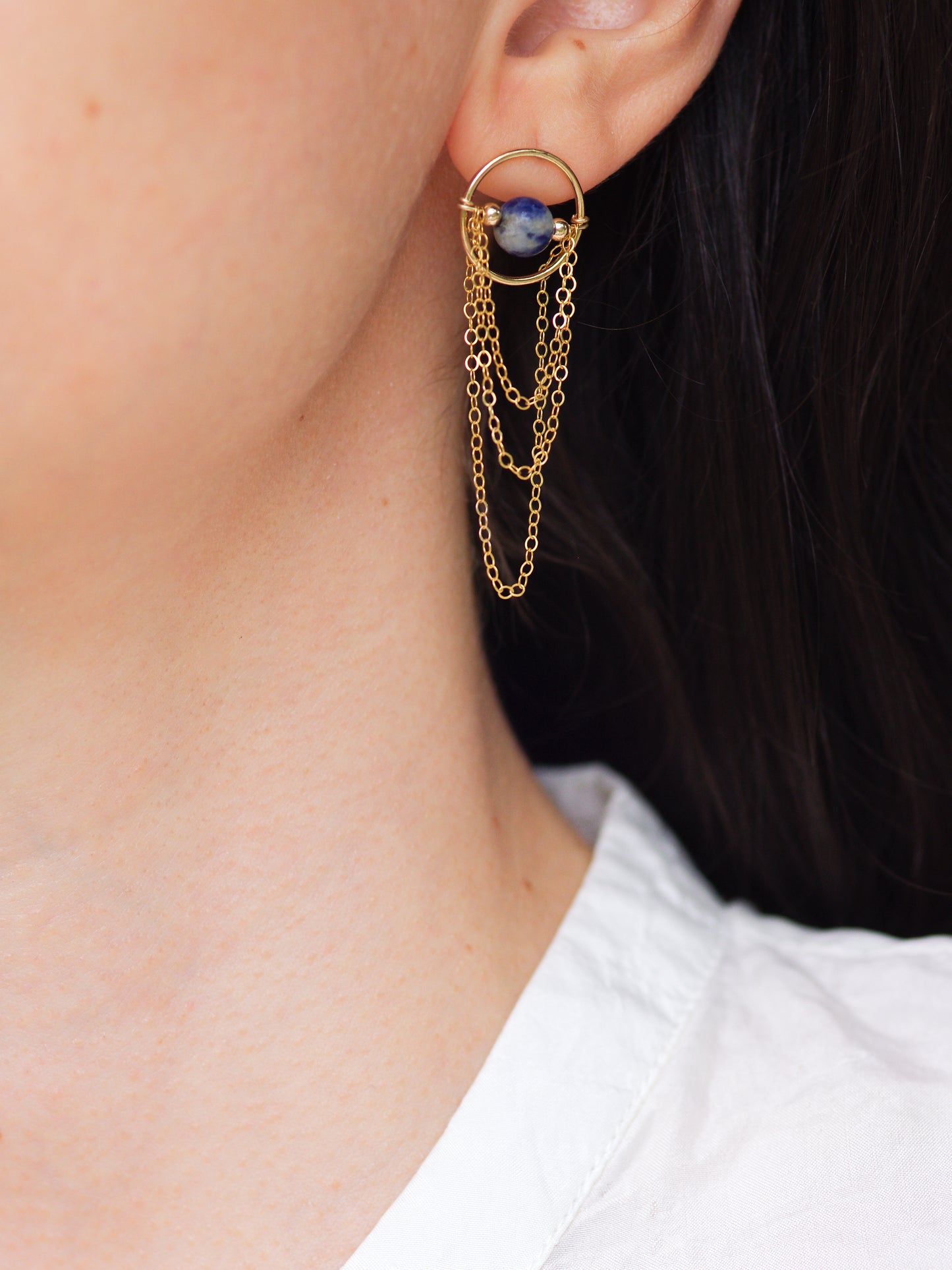 Long Sodalite Earrings