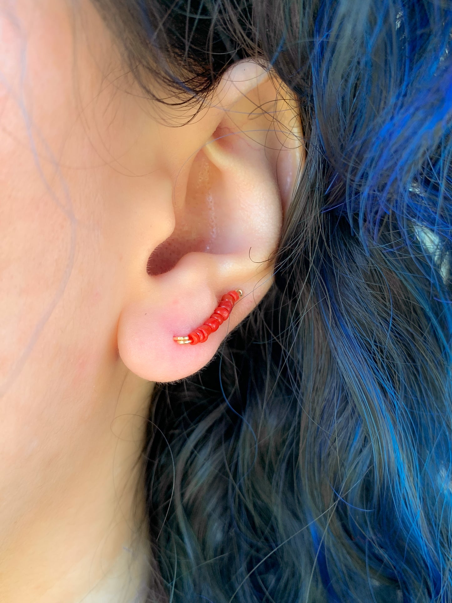 Coral Ear Climber Earrings | Gold