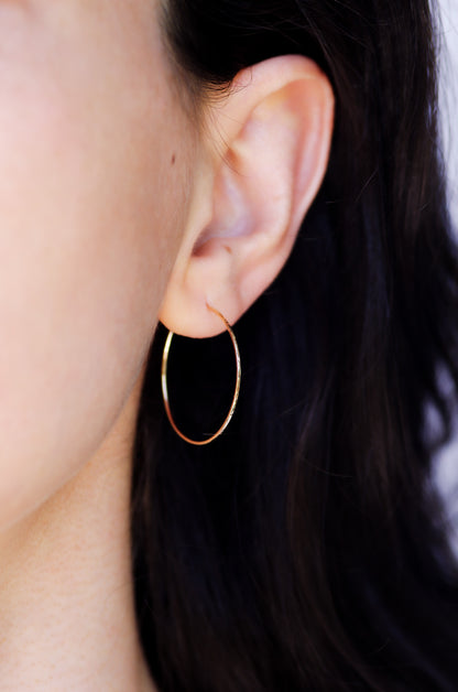 Hammered Hoop Earrings