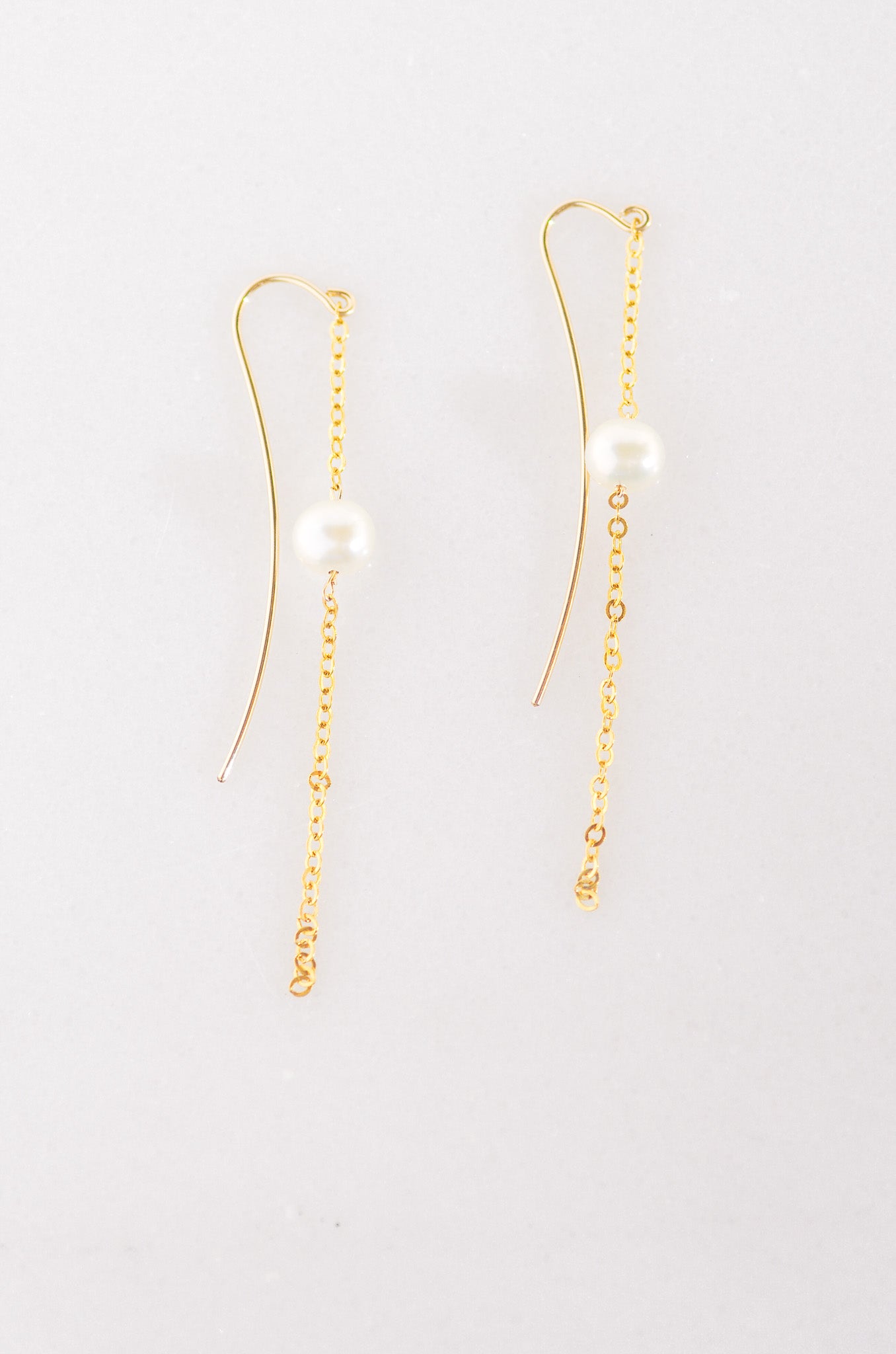 Long Chain Pearl Earrings