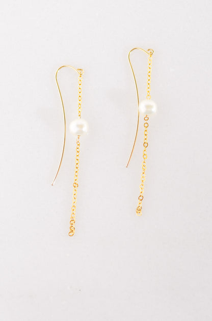 Long Chain Pearl Earrings