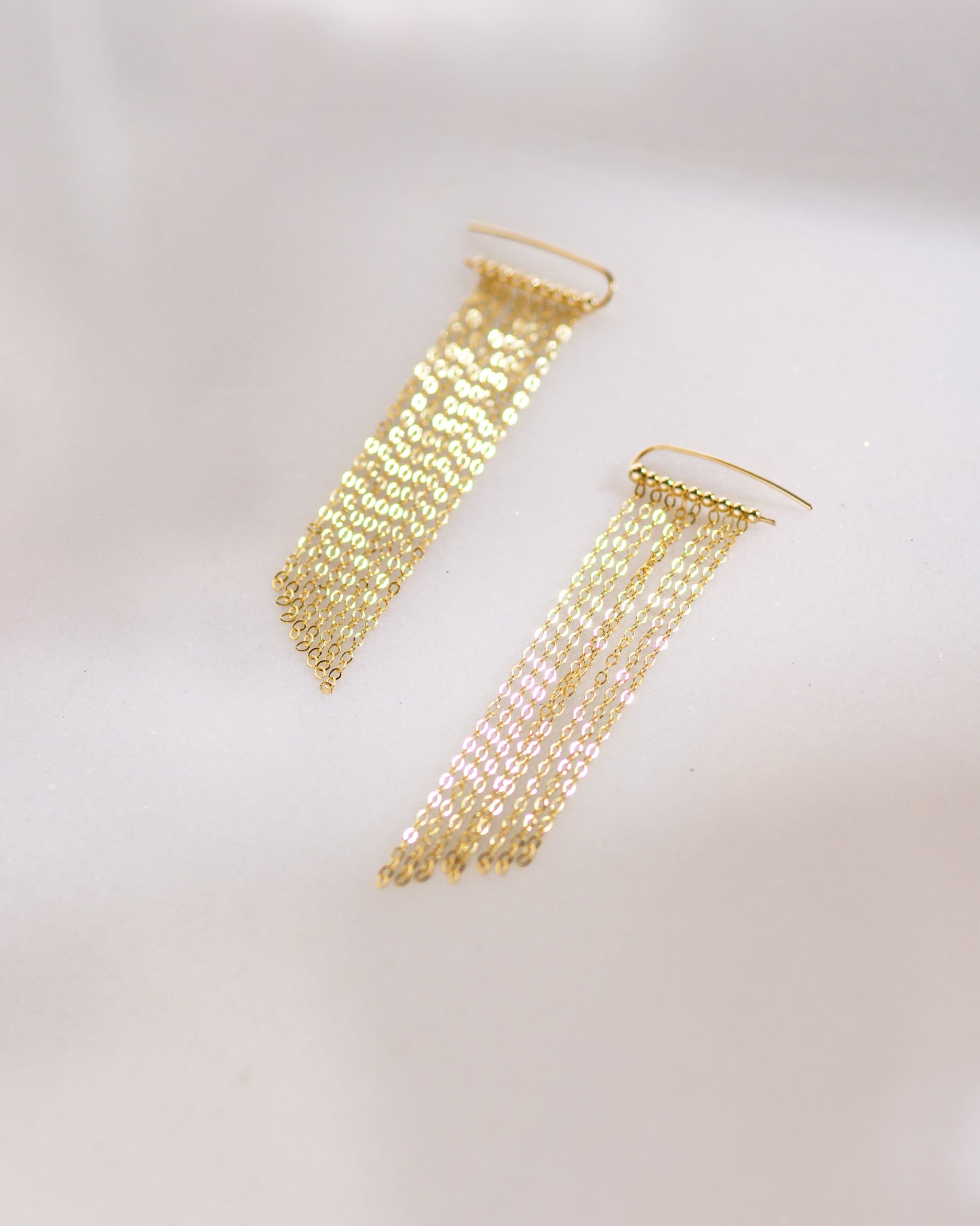 Long Gold Fringe Earrings