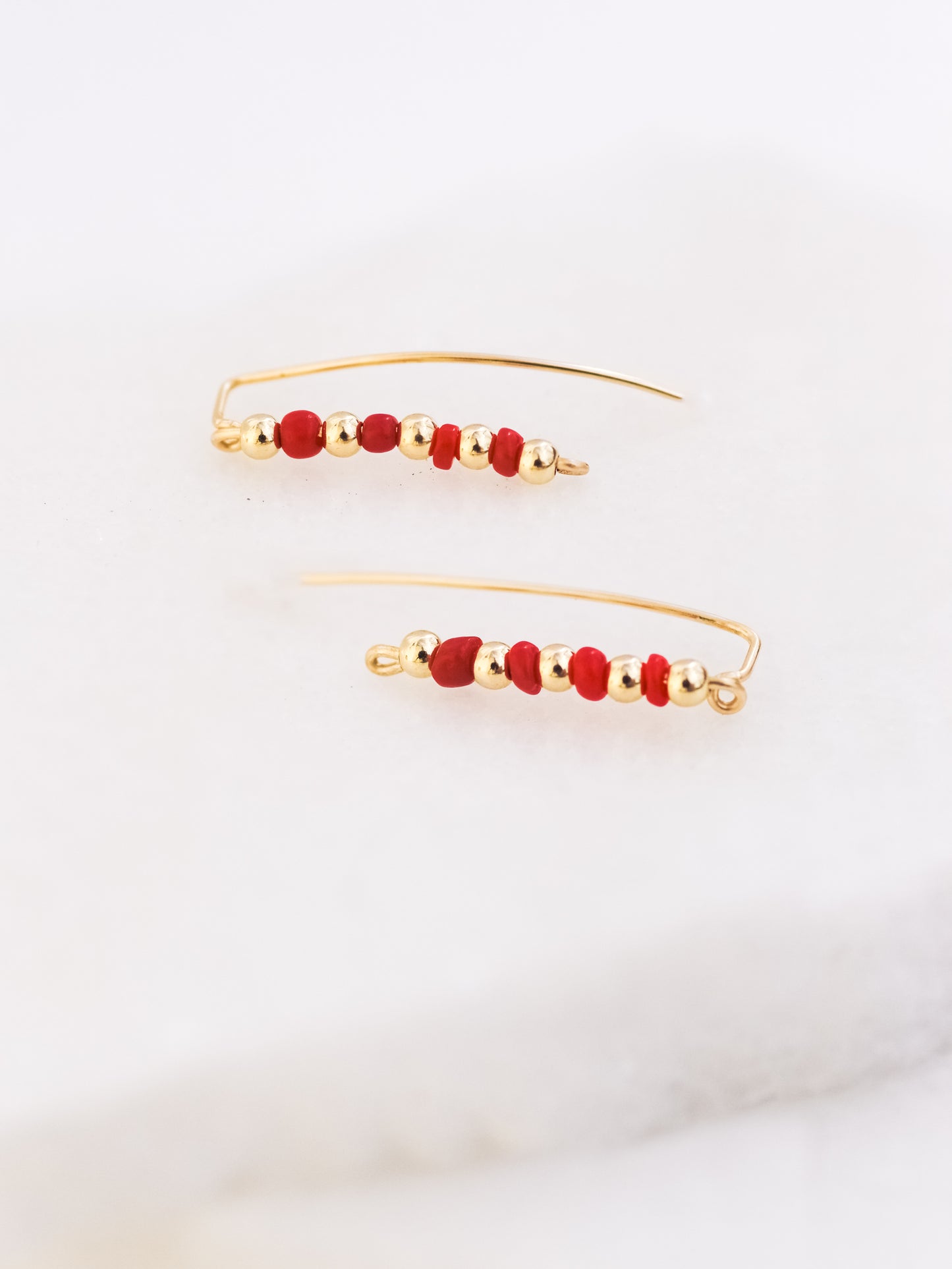 Coral Ear Climber Earrings