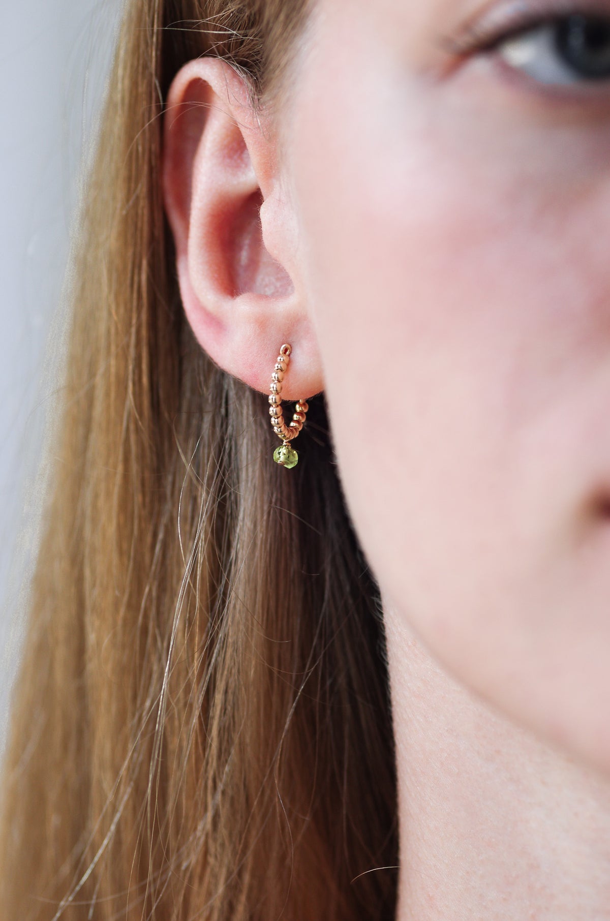 Peridot Huggie Earrings