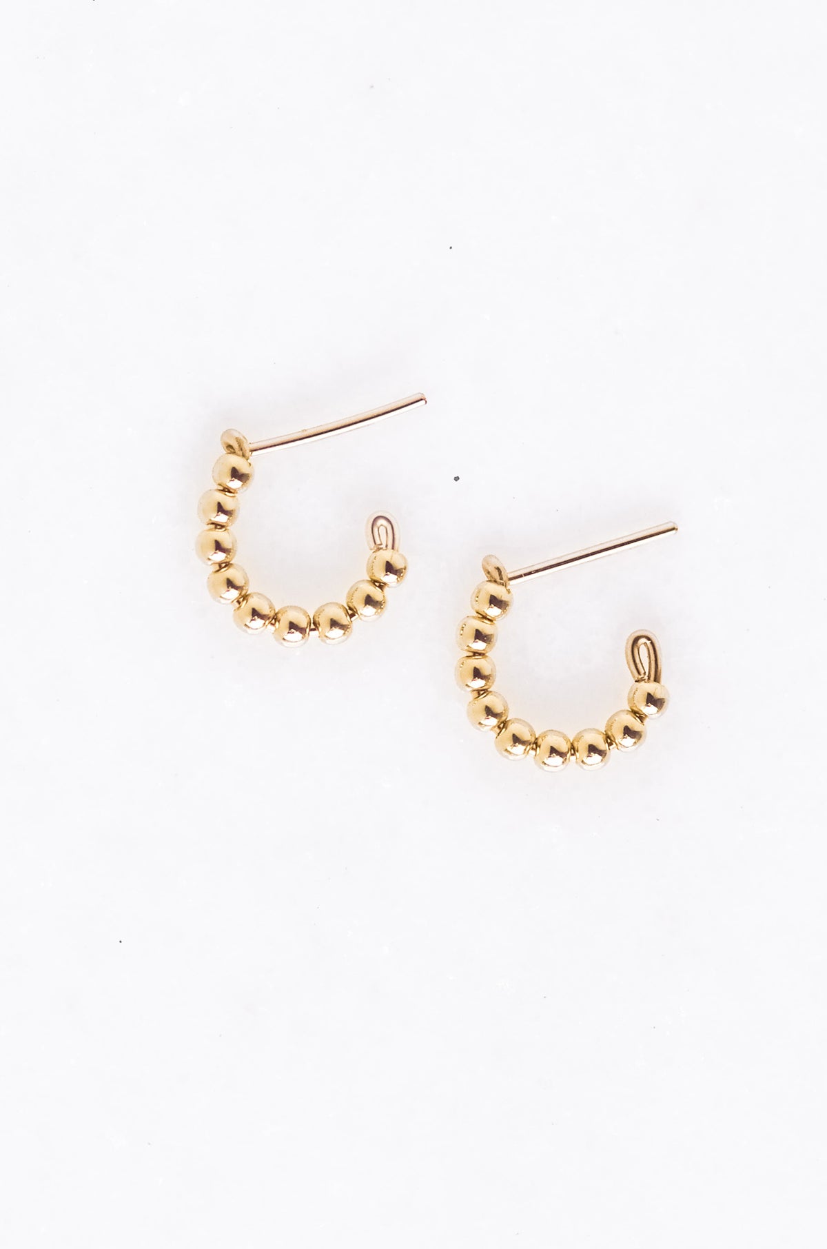 Mini Gold Beads Huggie Earrings