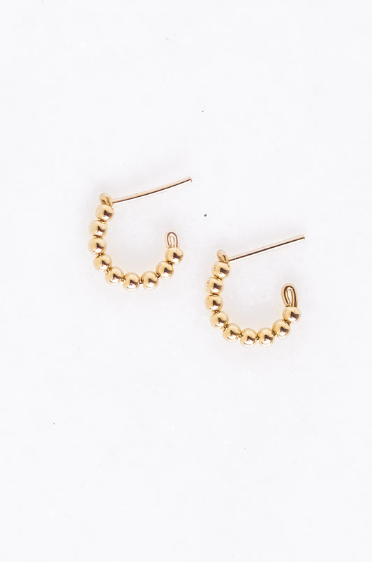 Mini Gold Beads Huggie Earrings