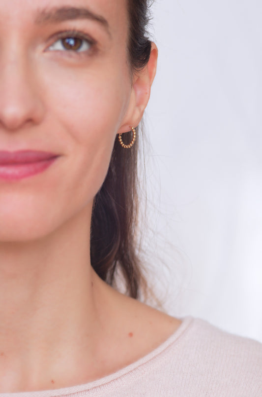 Simple Beaded Huggie Earrings