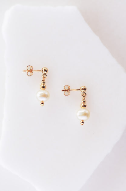Short Pearl Drop Earrings