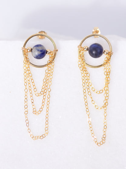 Long Sodalite Earrings