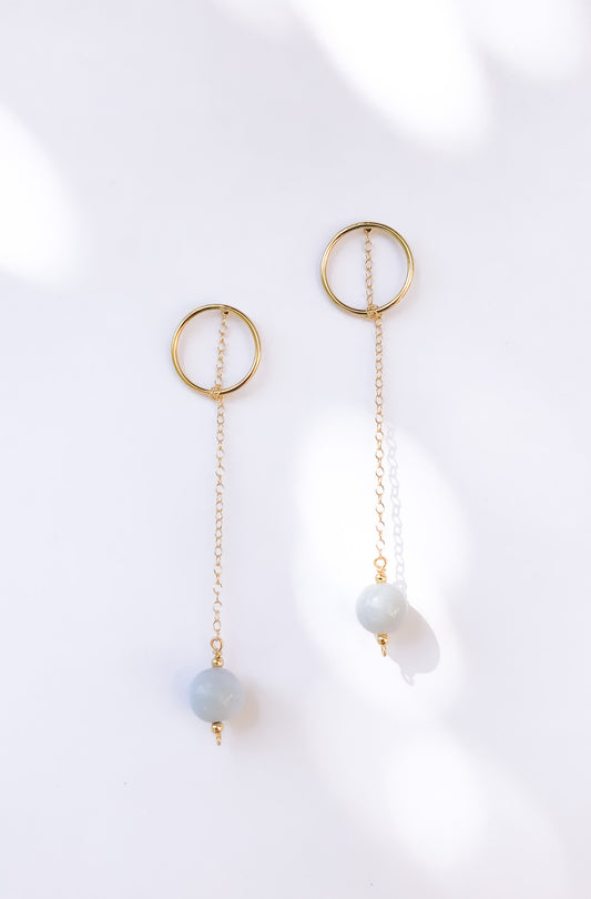 Long Chalcedony Earrings
