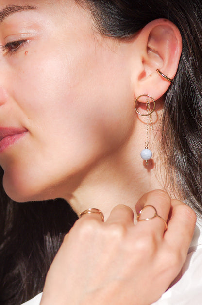 Long Chalcedony Earrings