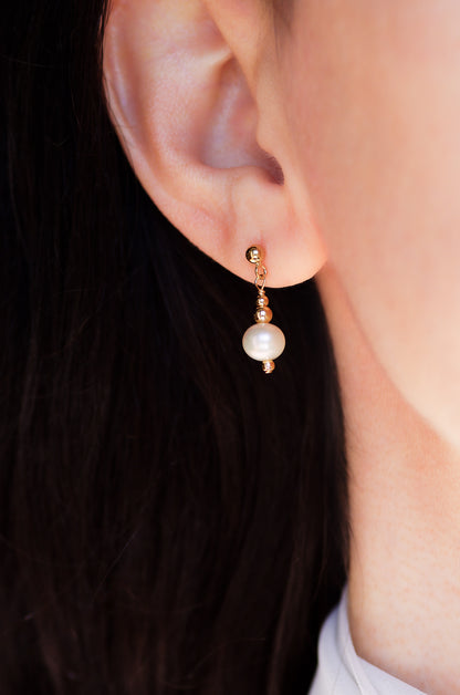 Short Pearl Drop Earrings