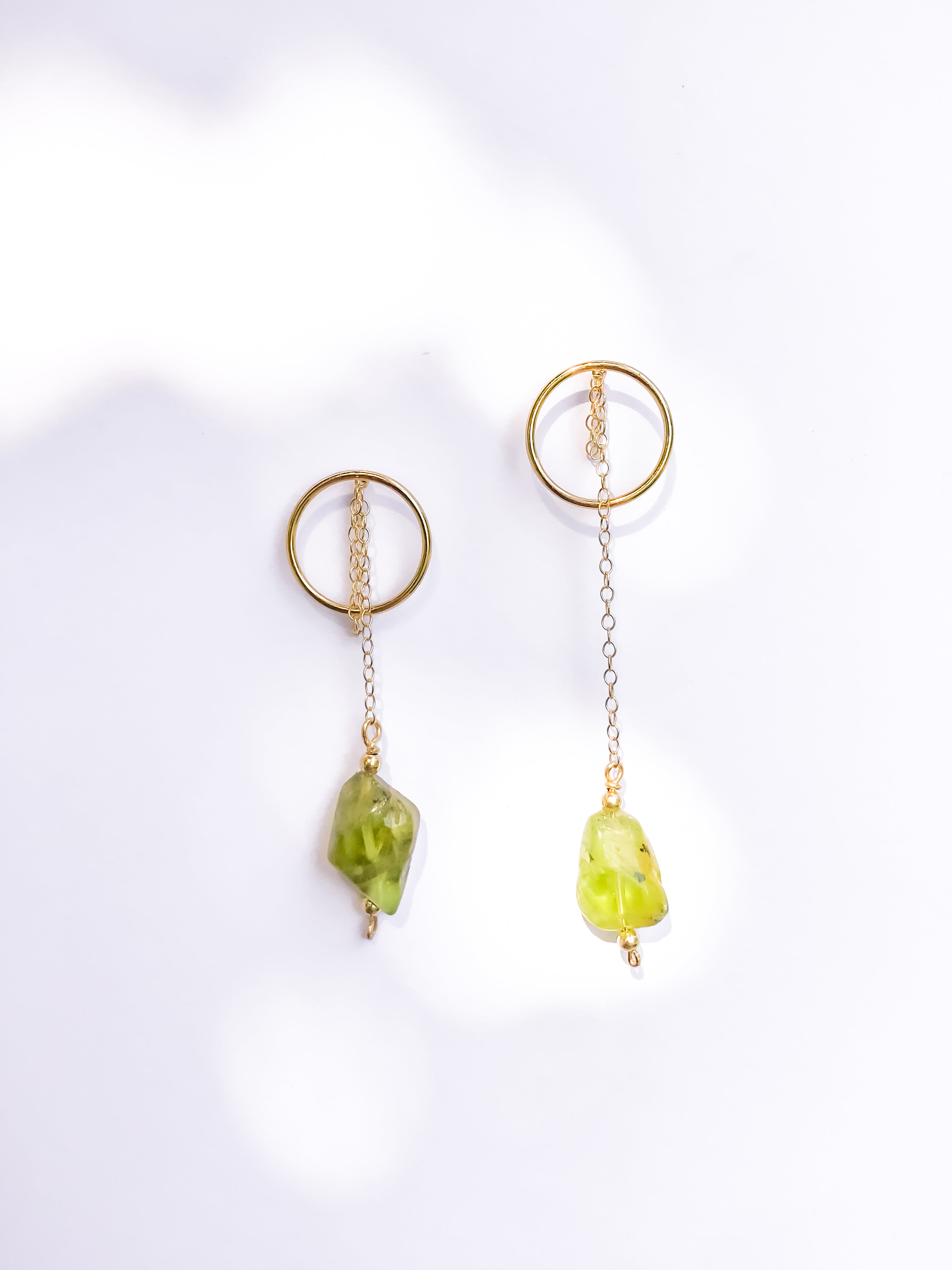 Peridot Lollipop Earrings in 18K Gold - William White