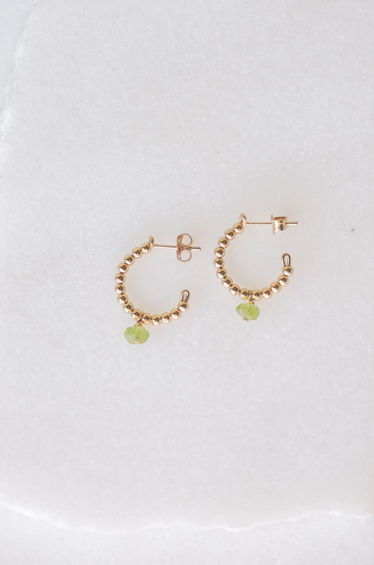 Peridot Huggie Earrings