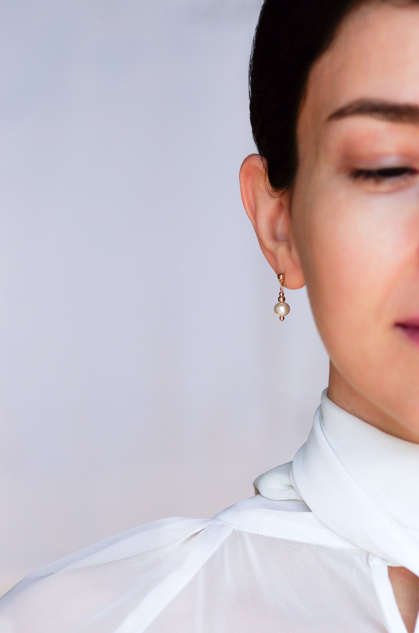 Short Pearl Drop Earrings
