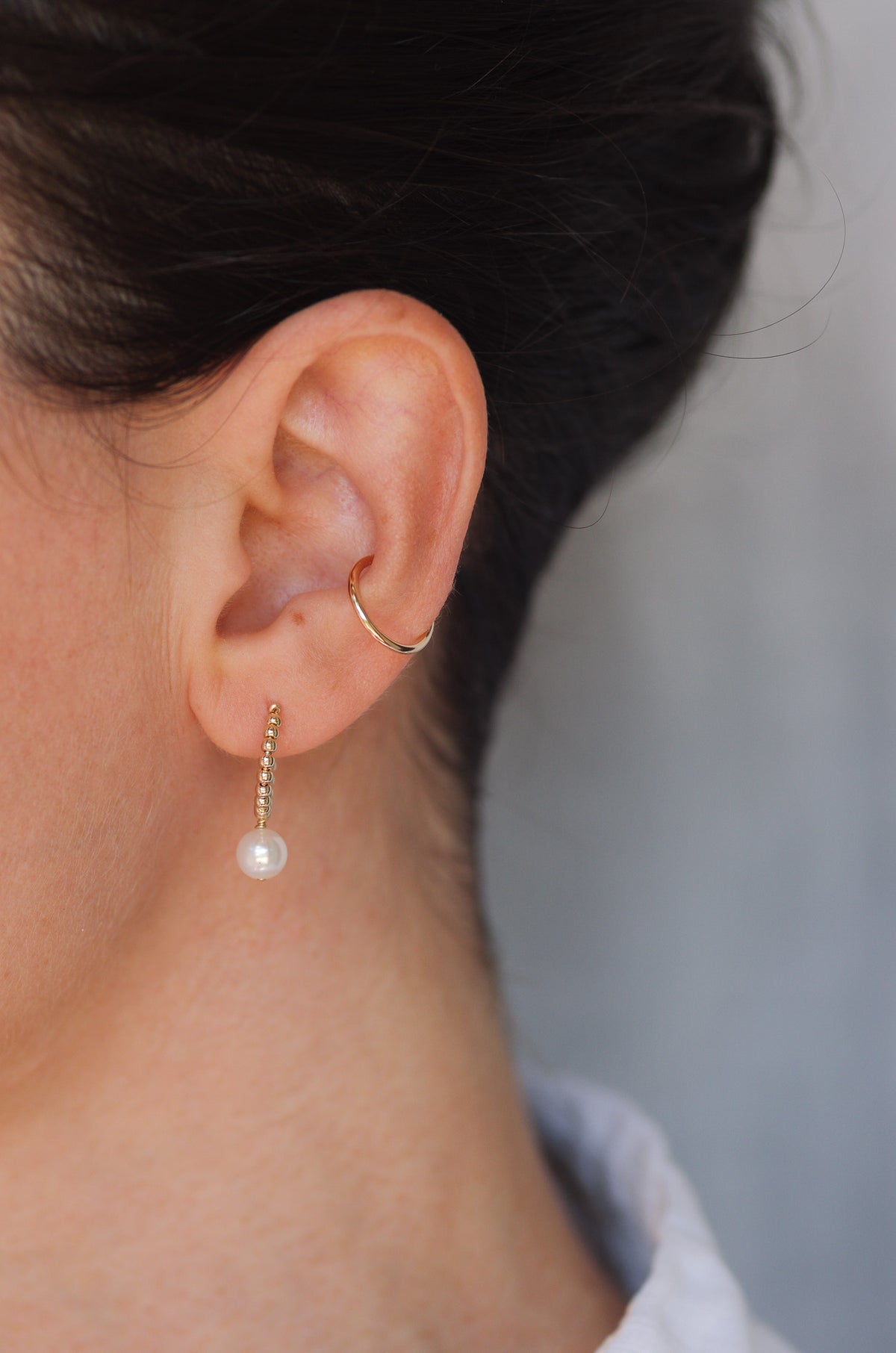 Pearl Huggie Earrings