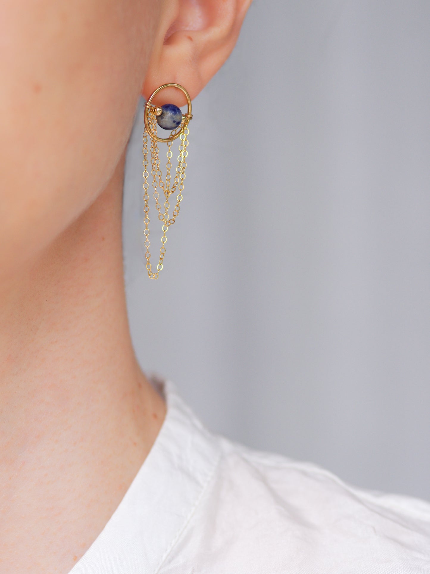 Long Sodalite Earrings