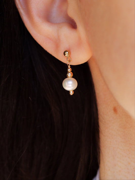 Short Pearl Drop Earrings