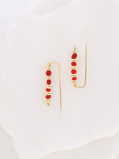 Coral Ear Climber Earrings