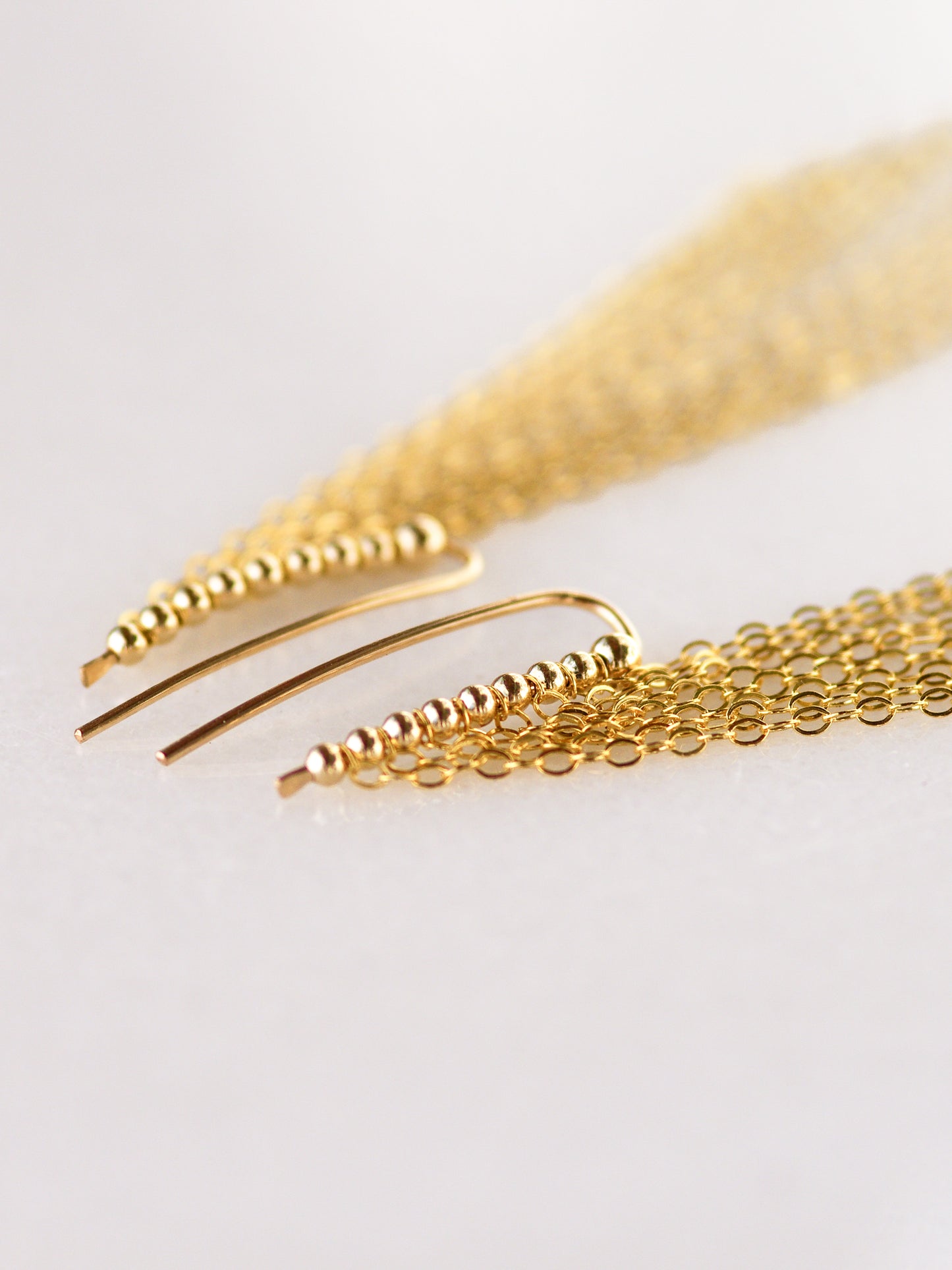 Long Gold Fringe Earrings