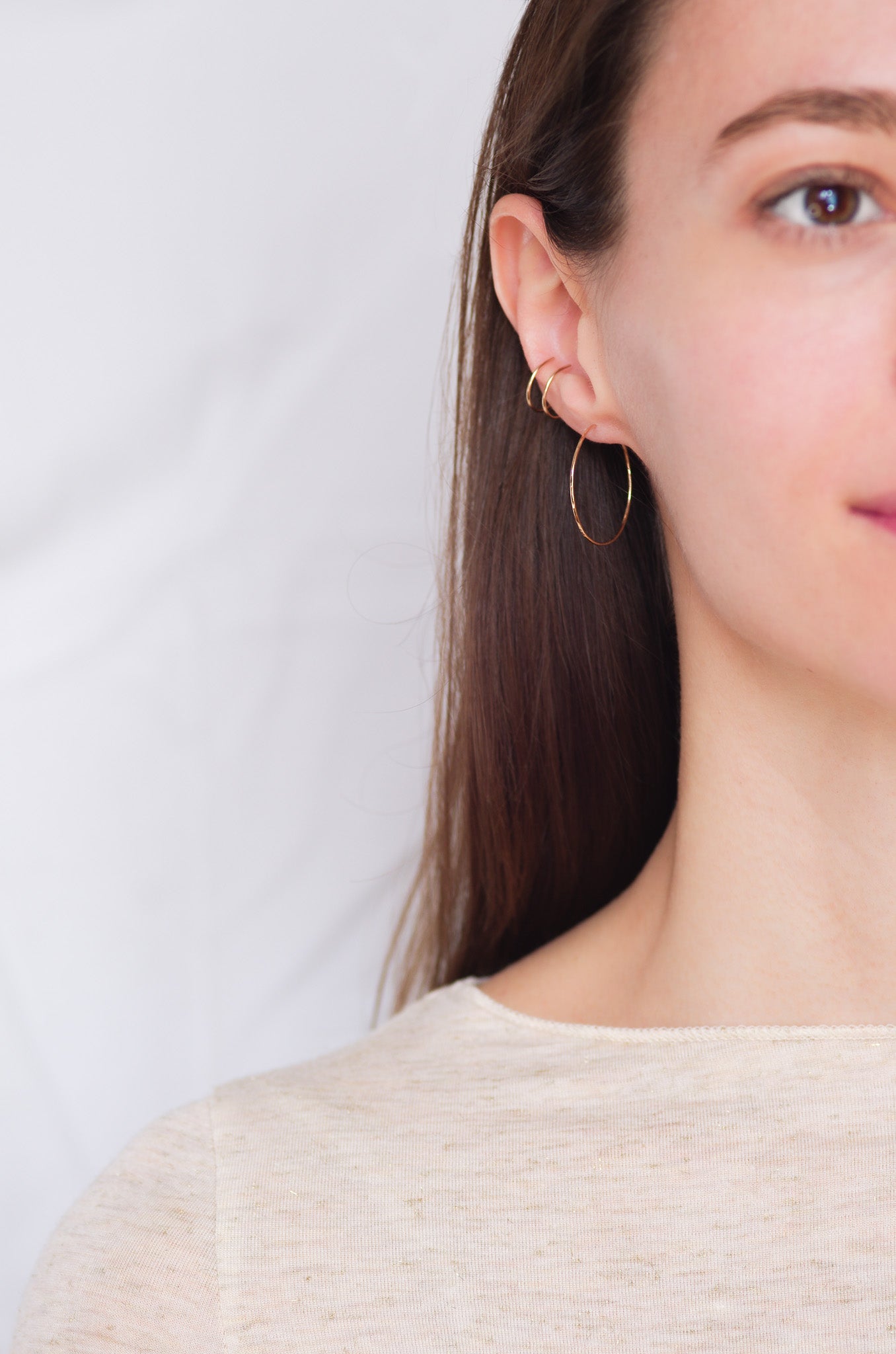 Hammered Hoop Earrings