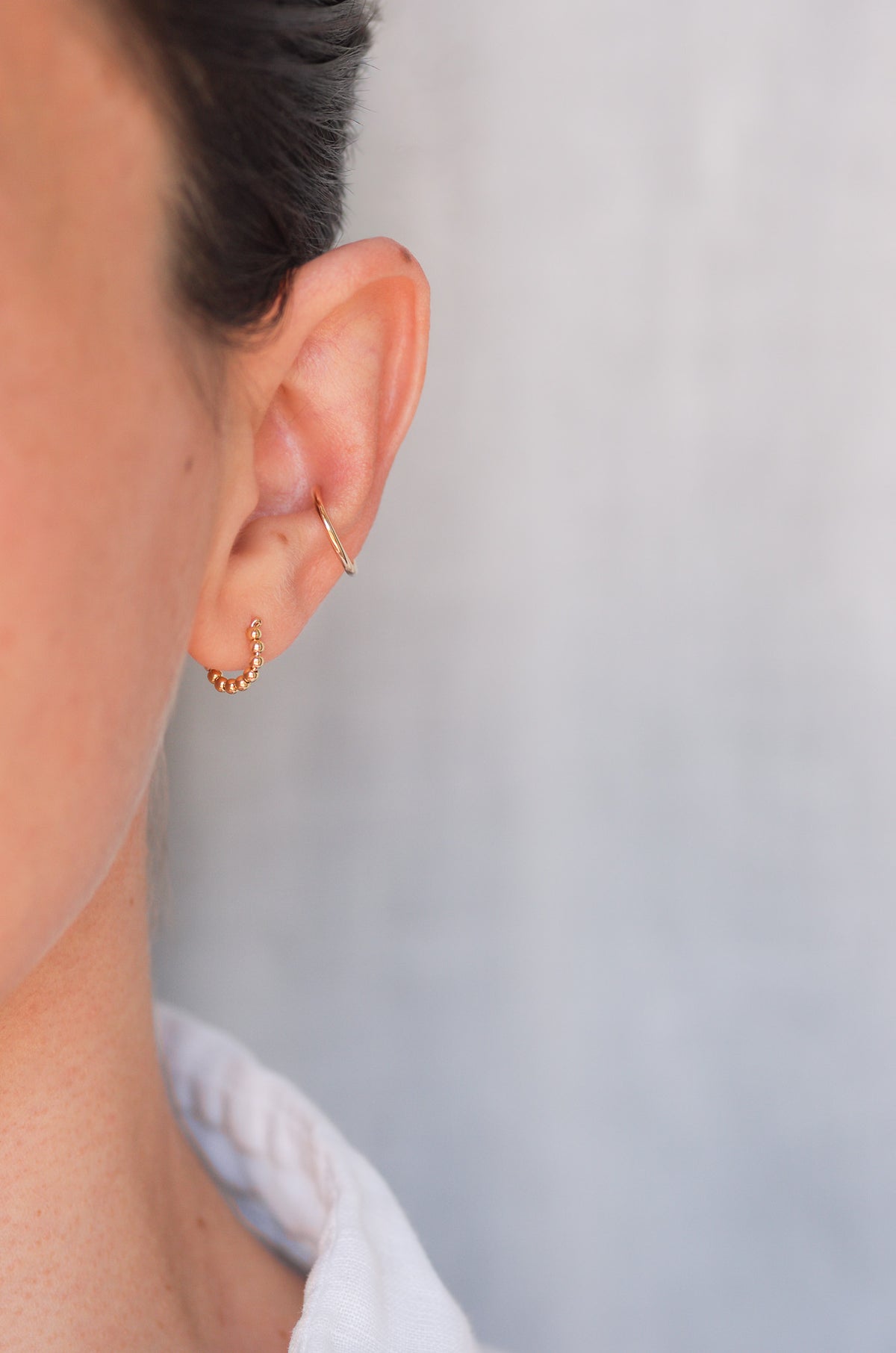 Mini Gold Beads Huggie Earrings